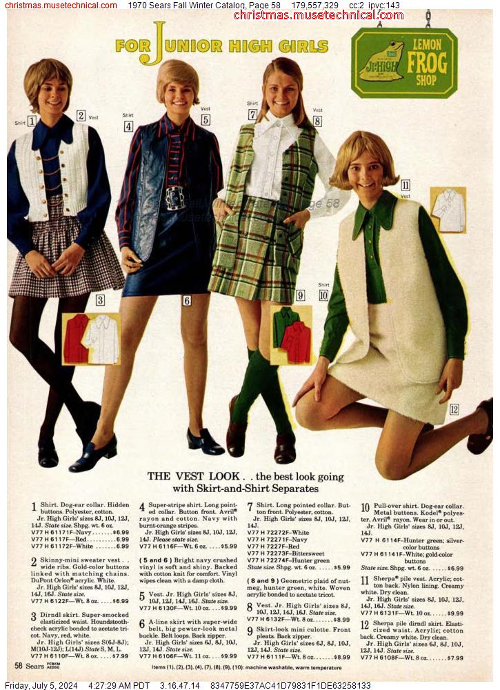 1970 Sears Fall Winter Catalog, Page 58