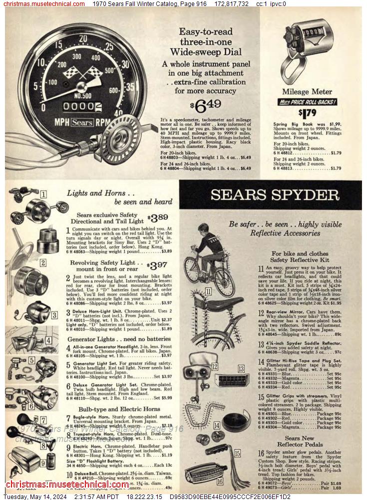 1970 Sears Fall Winter Catalog, Page 916