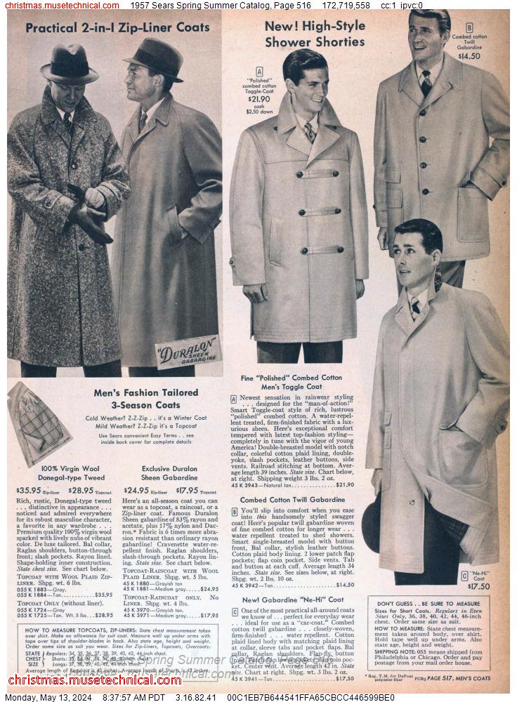 1957 Sears Spring Summer Catalog, Page 516