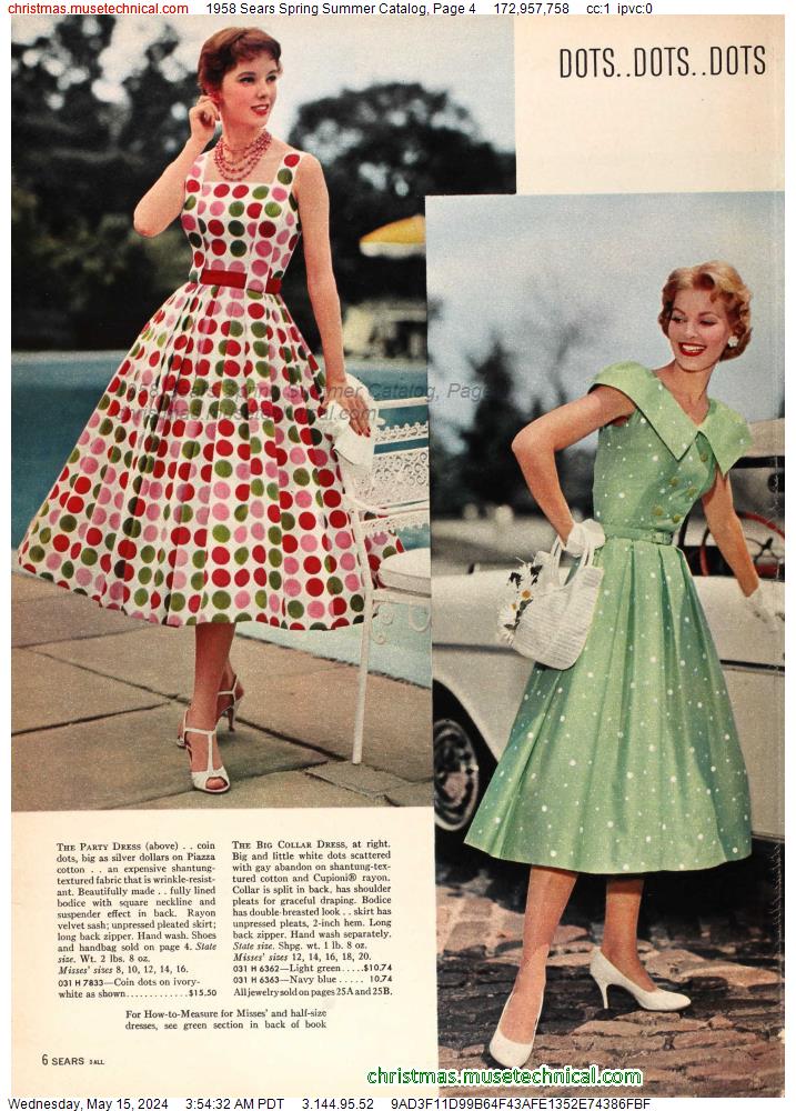 1958 Sears Spring Summer Catalog, Page 4
