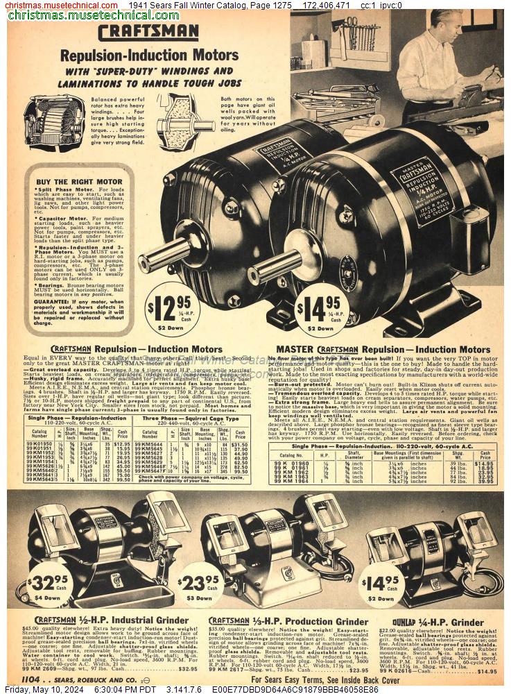 1941 Sears Fall Winter Catalog, Page 1275