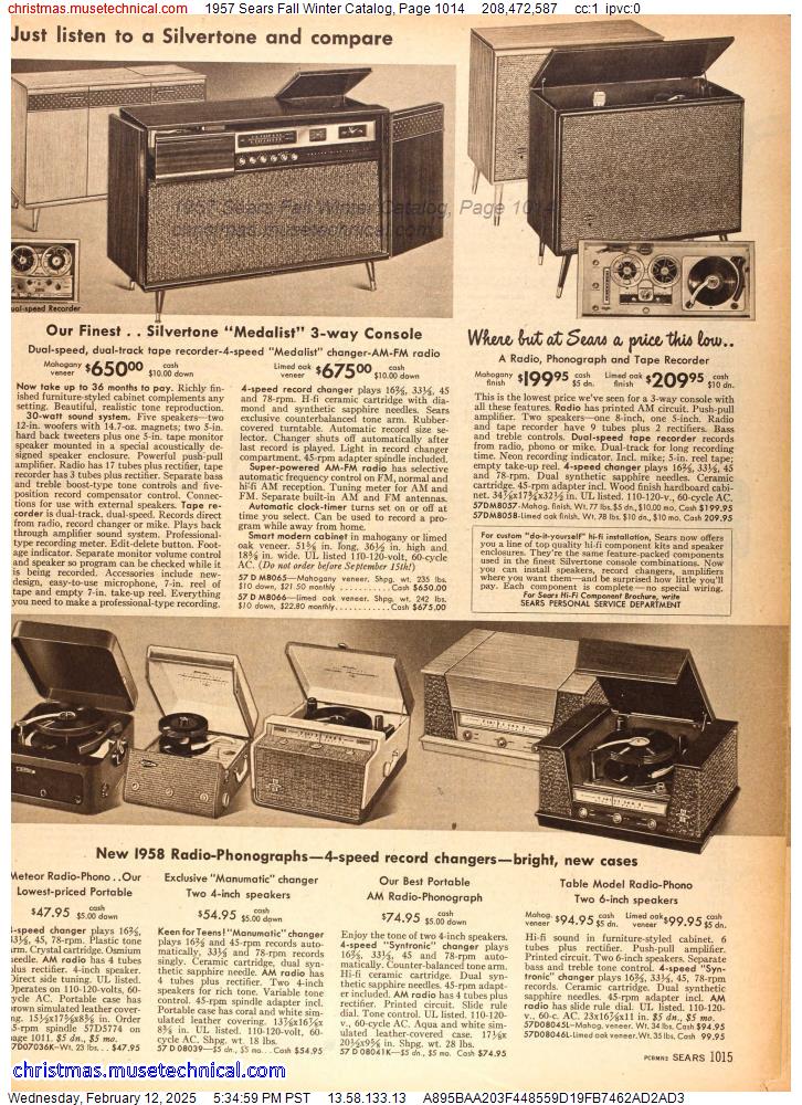 1957 Sears Fall Winter Catalog, Page 1014