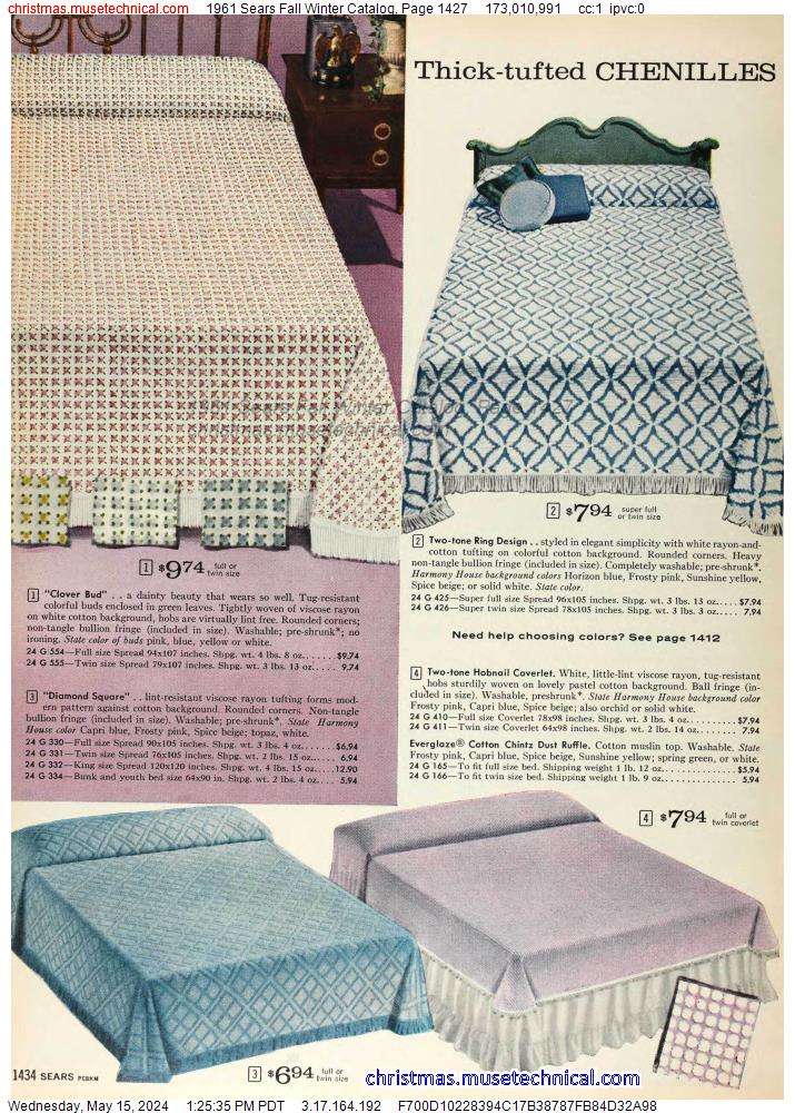 1961 Sears Fall Winter Catalog, Page 1427