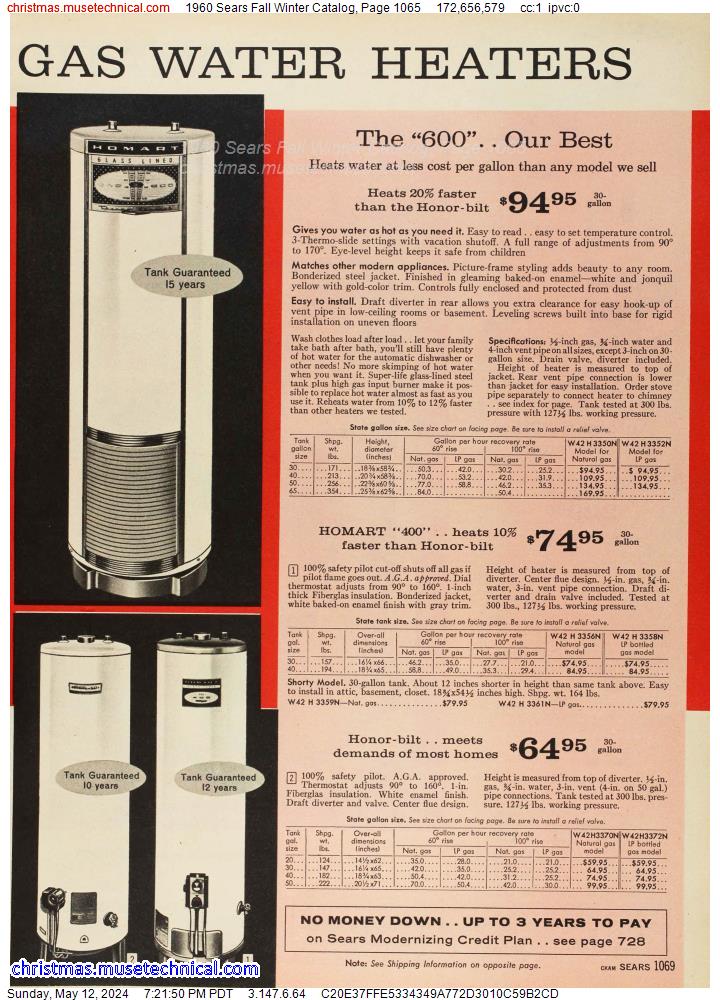1960 Sears Fall Winter Catalog, Page 1065