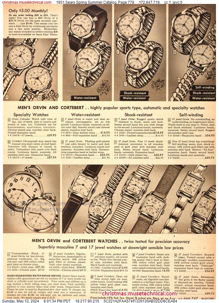 1951 Sears Spring Summer Catalog, Page 778