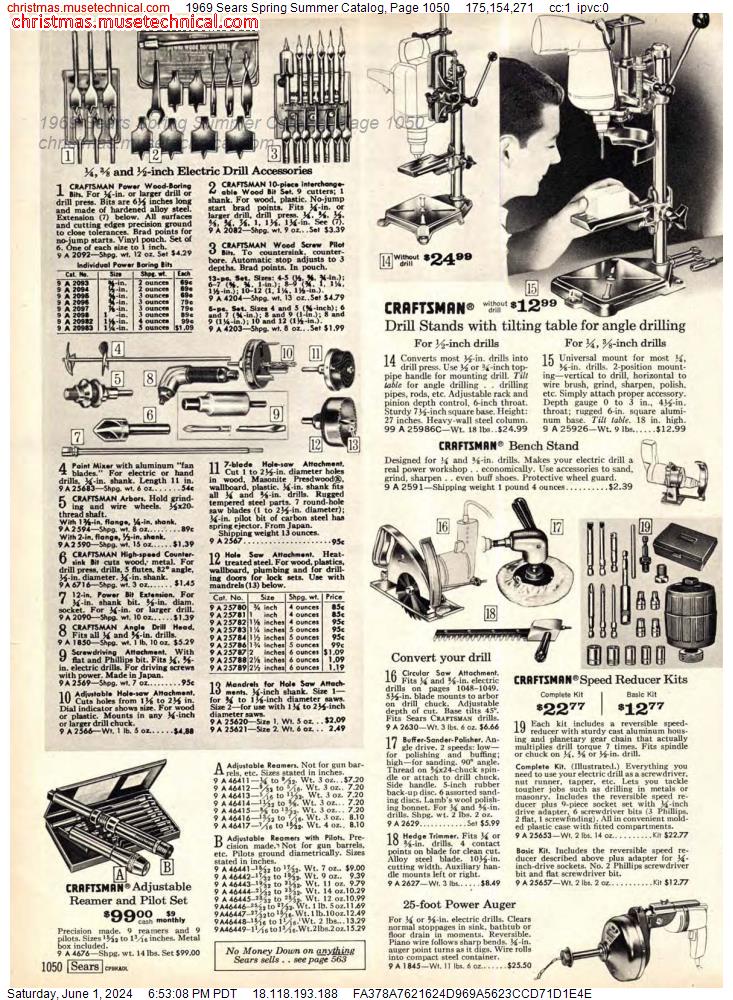 1969 Sears Spring Summer Catalog, Page 1050