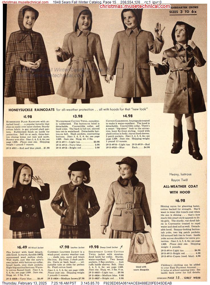 1948 Sears Fall Winter Catalog, Page 15