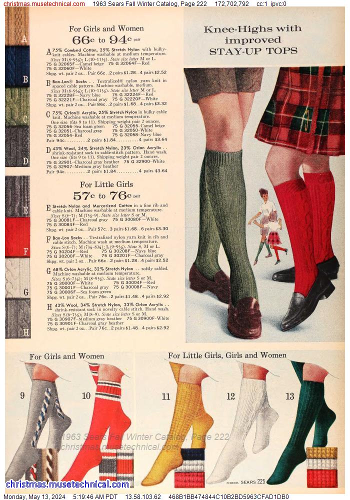 1963 Sears Fall Winter Catalog, Page 222