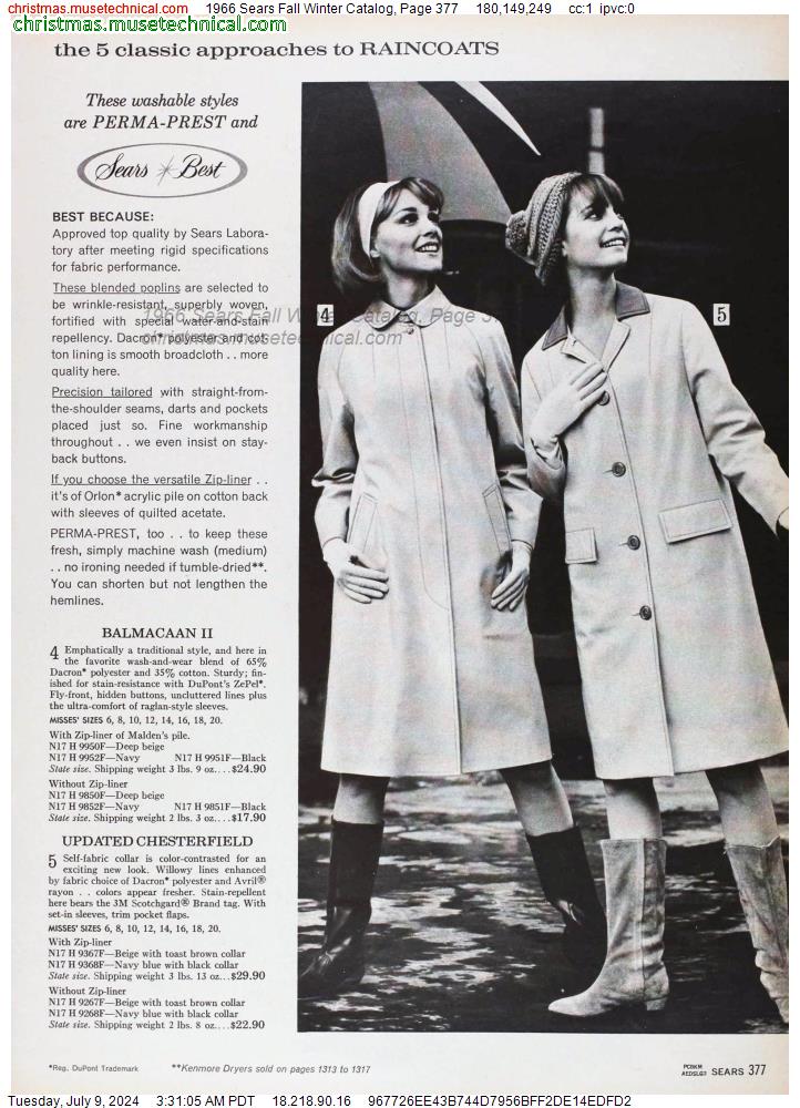 1966 Sears Fall Winter Catalog, Page 377