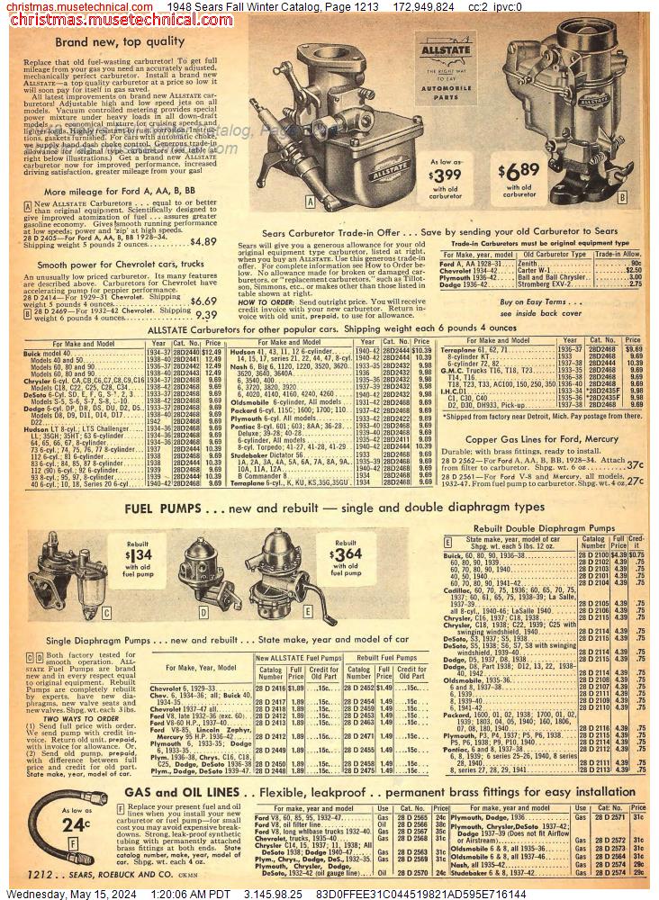 1948 Sears Fall Winter Catalog, Page 1213