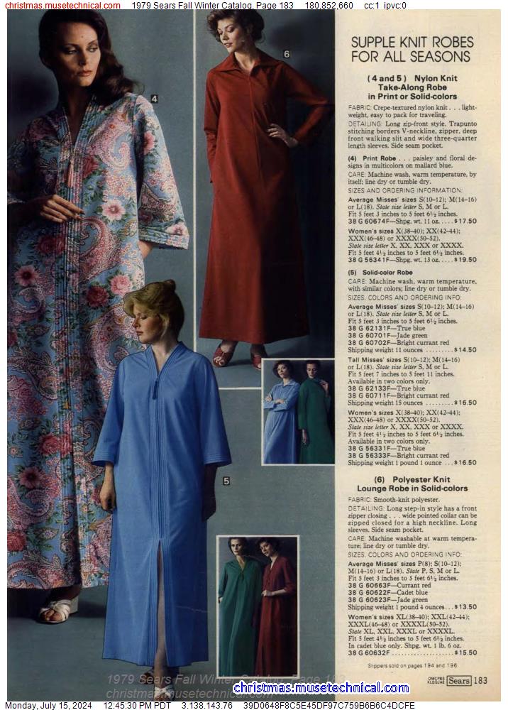1979 Sears Fall Winter Catalog, Page 183