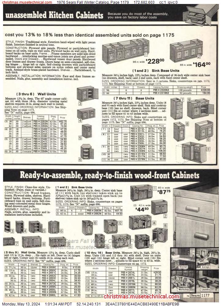 1976 Sears Fall Winter Catalog, Page 1179