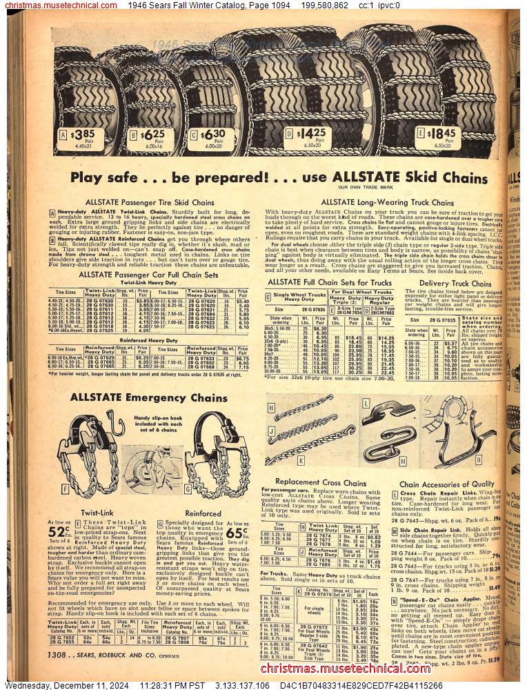 1946 Sears Fall Winter Catalog, Page 1094