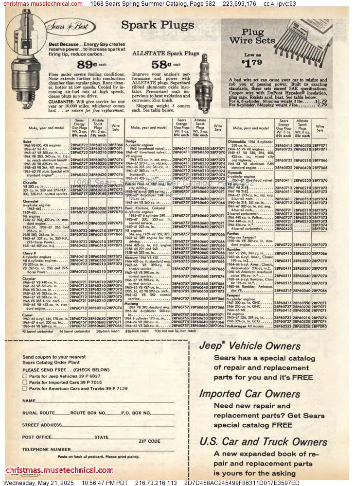 1968 Sears Spring Summer Catalog, Page 582
