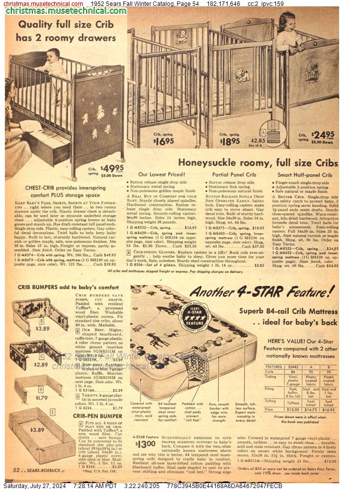 1952 Sears Fall Winter Catalog, Page 54