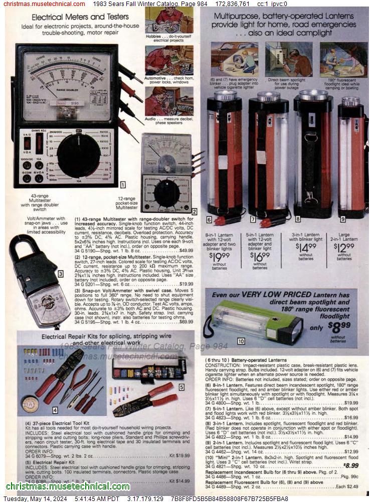 1983 Sears Fall Winter Catalog, Page 984