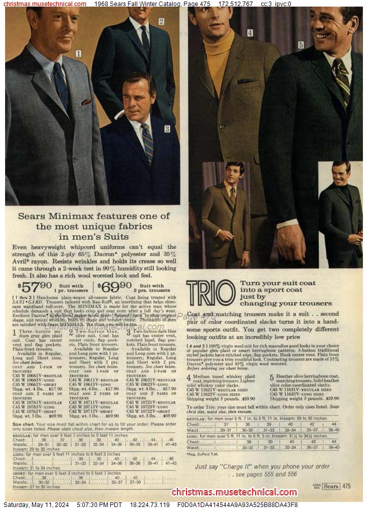 1968 Sears Fall Winter Catalog, Page 475
