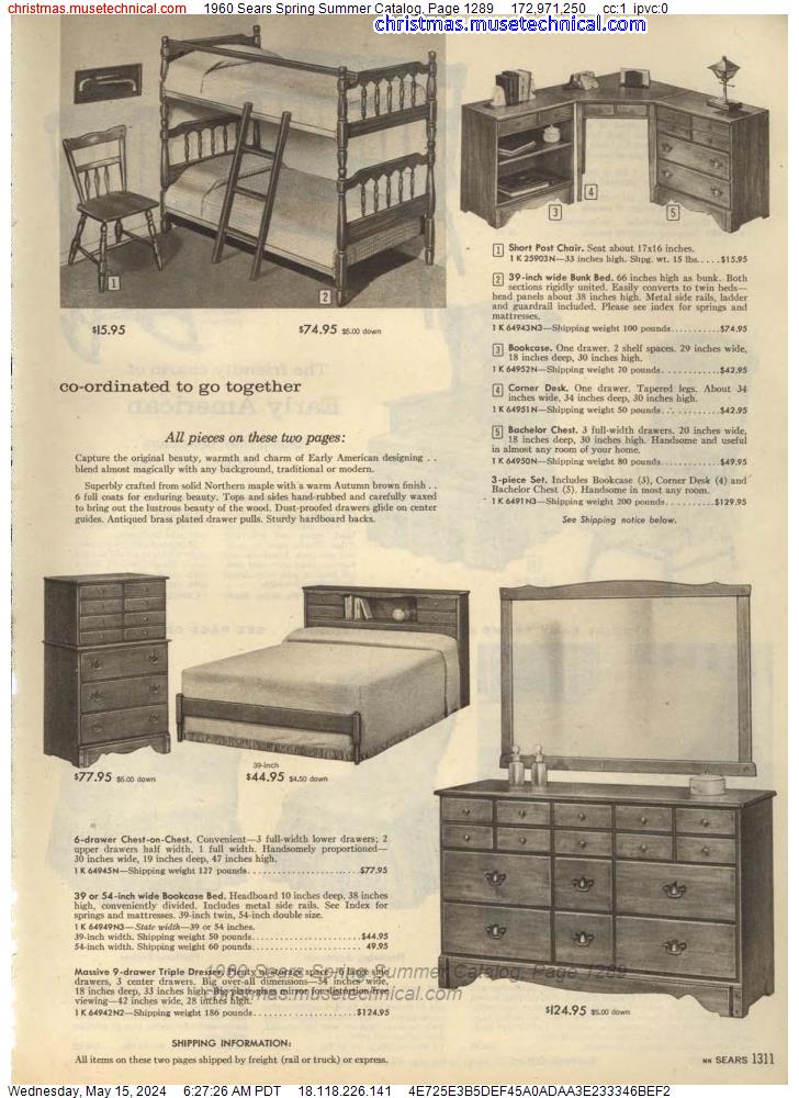 1960 Sears Spring Summer Catalog, Page 1289