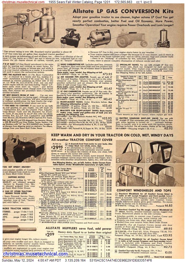 1955 Sears Fall Winter Catalog, Page 1201