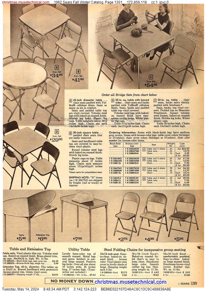 1962 Sears Fall Winter Catalog, Page 1301