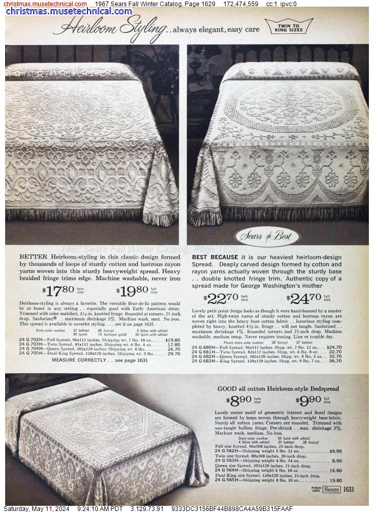 1967 Sears Fall Winter Catalog, Page 1629