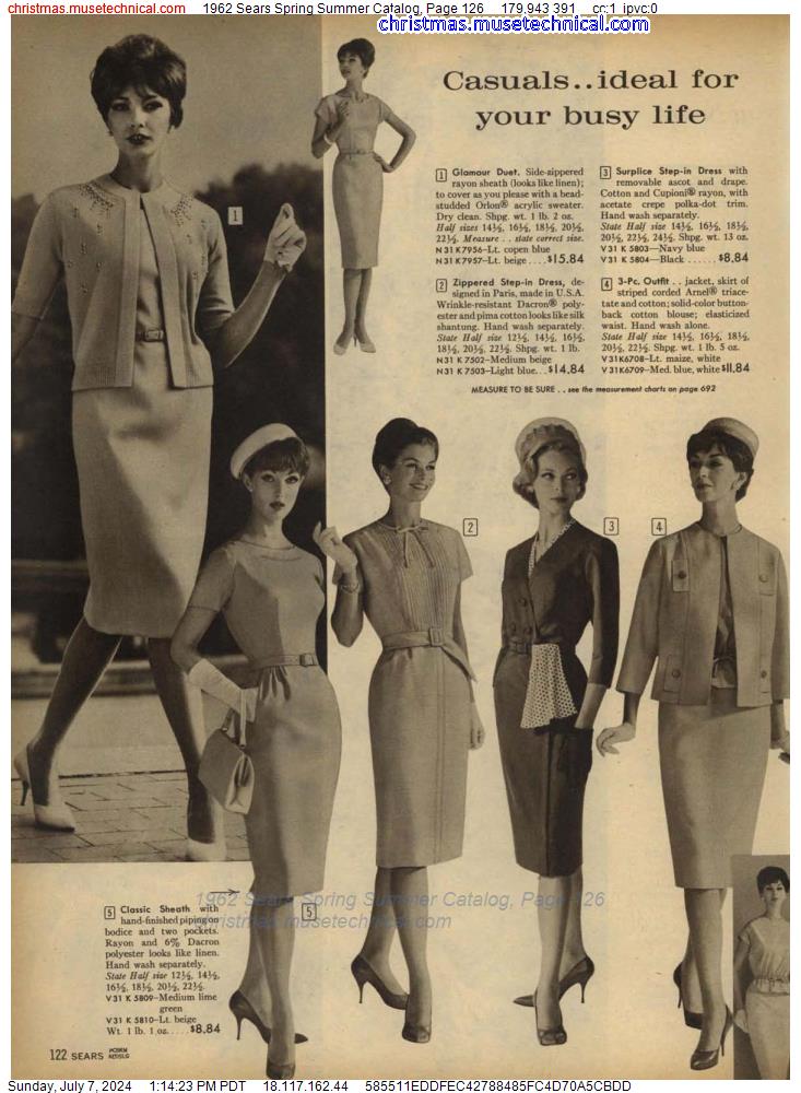 1962 Sears Spring Summer Catalog, Page 126