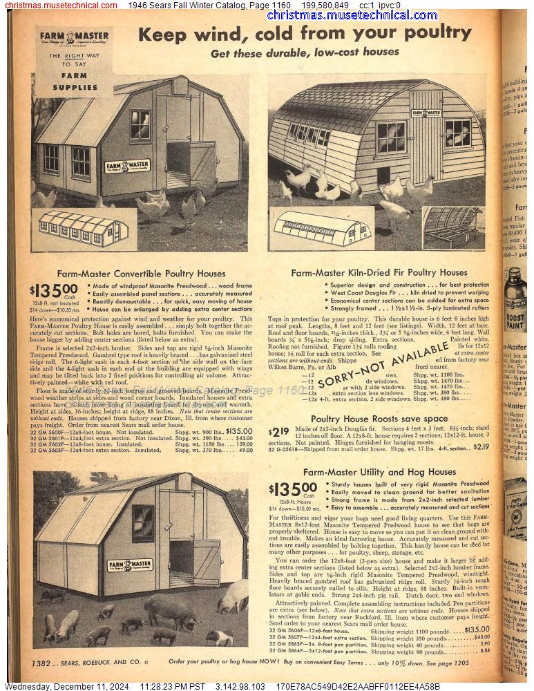 1946 Sears Fall Winter Catalog, Page 1160