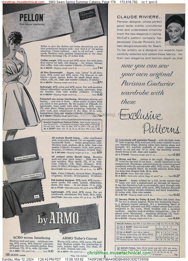 1963 Sears Spring Summer Catalog, Page 178