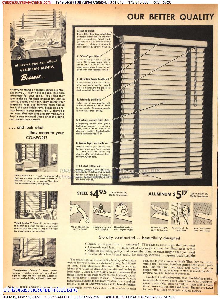 1949 Sears Fall Winter Catalog, Page 618