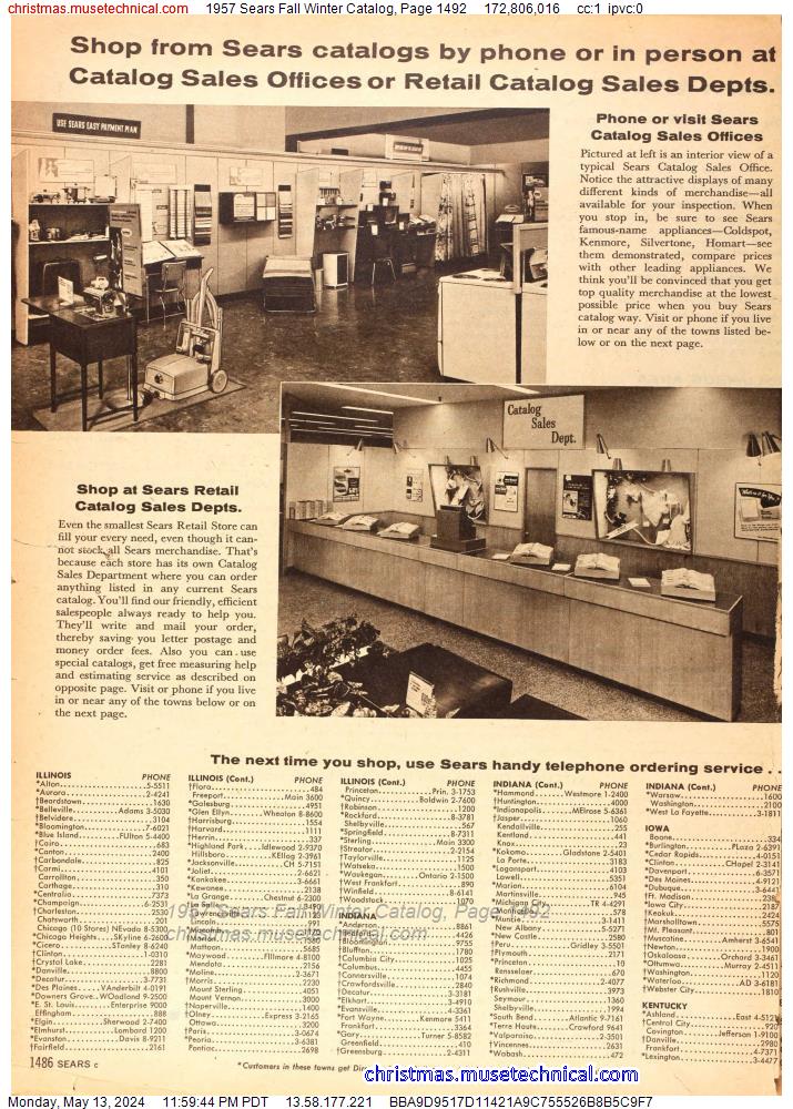 1957 Sears Fall Winter Catalog, Page 1492