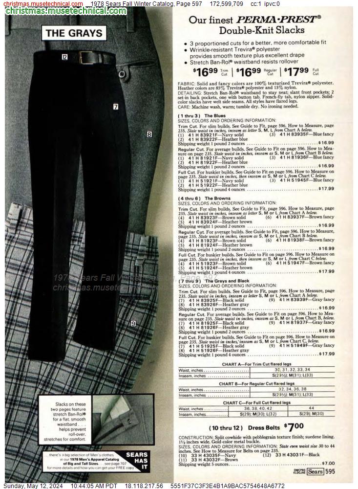 1978 Sears Fall Winter Catalog, Page 597