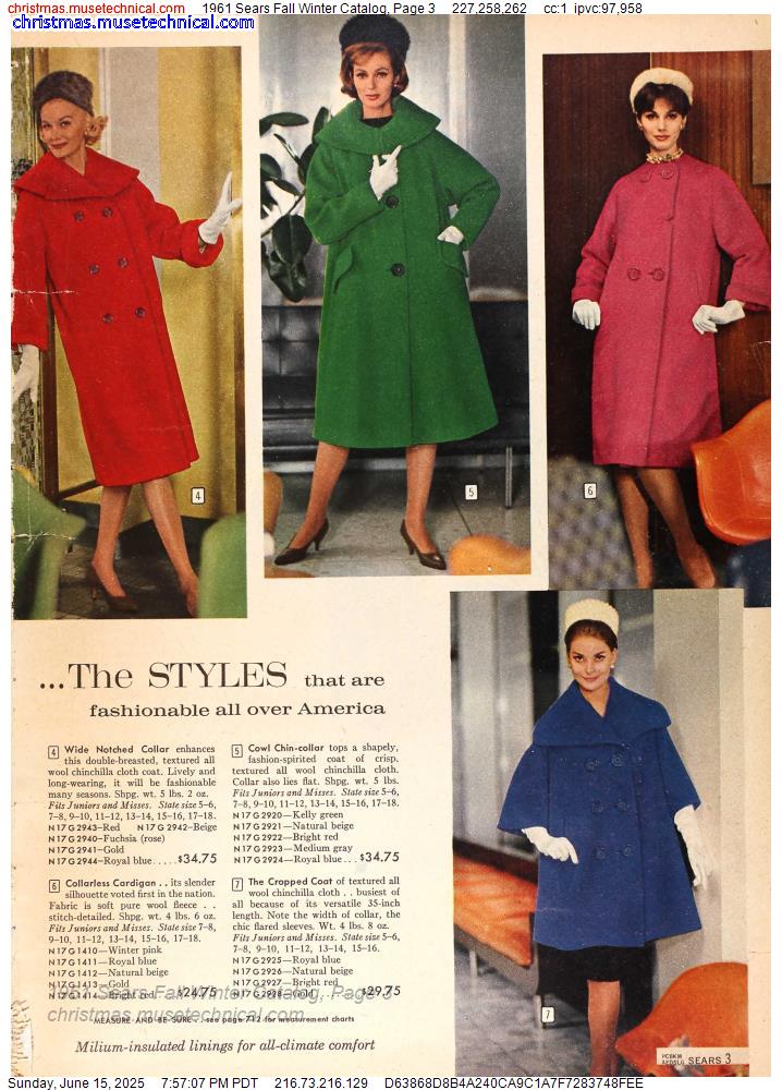 1961 Sears Fall Winter Catalog, Page 3