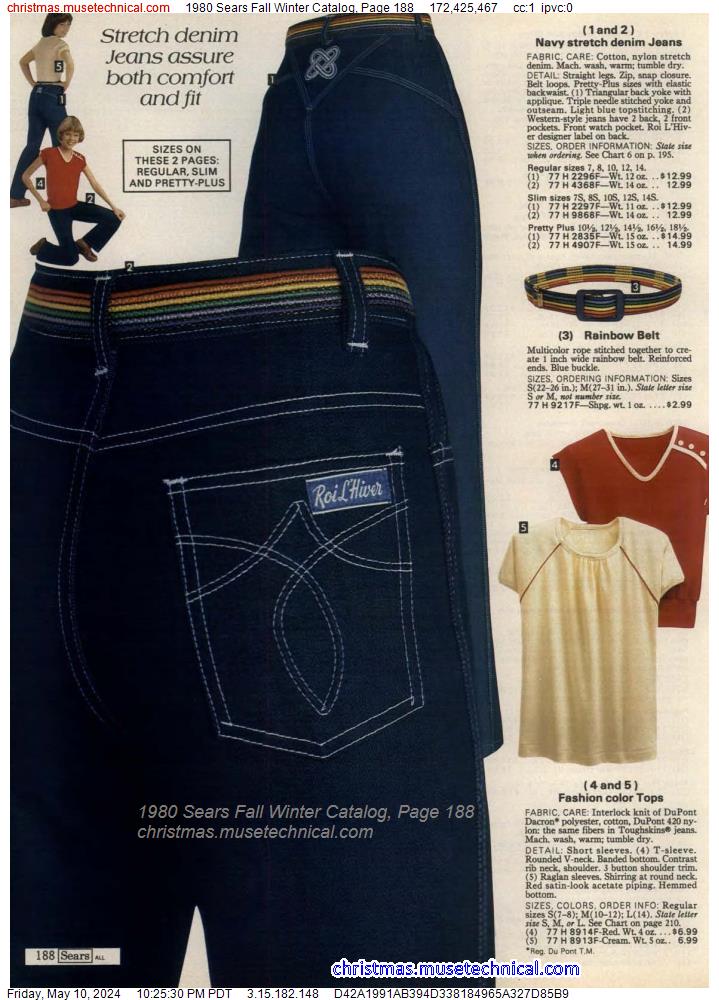 1980 Sears Fall Winter Catalog, Page 188