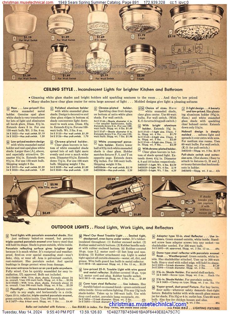 1949 Sears Spring Summer Catalog, Page 891
