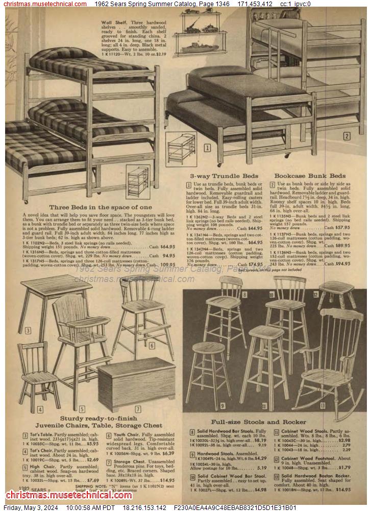 1962 Sears Spring Summer Catalog, Page 1346