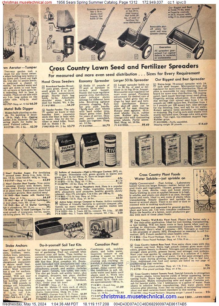 1956 Sears Spring Summer Catalog, Page 1312