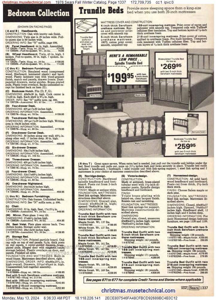 1976 Sears Fall Winter Catalog, Page 1337