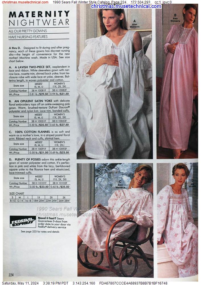 1990 Sears Fall Winter Style Catalog, Page 224