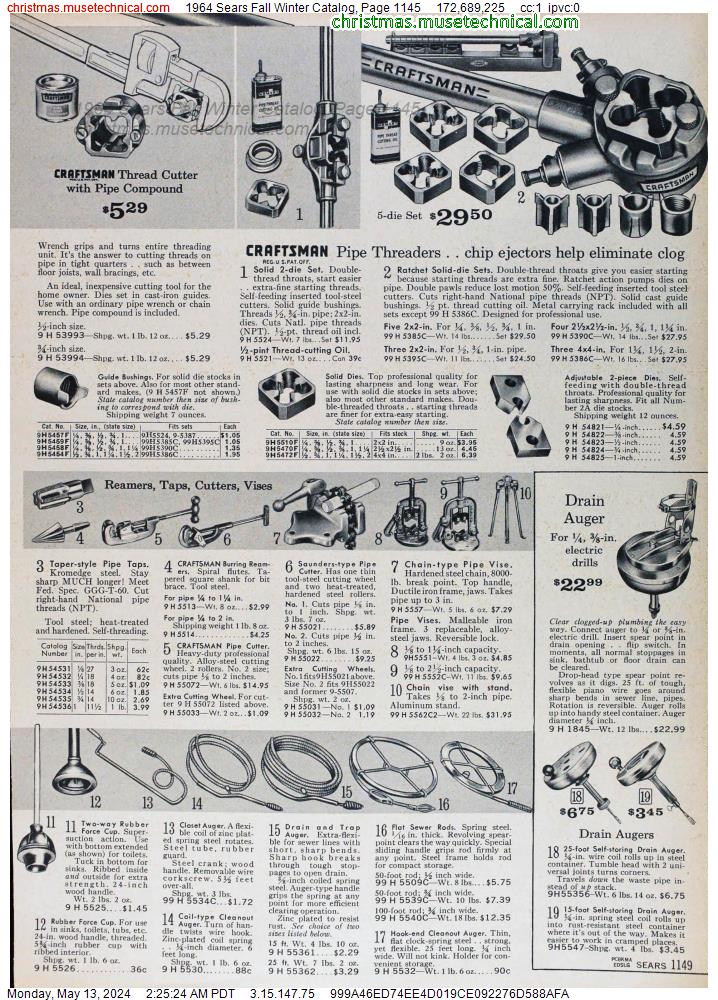 1964 Sears Fall Winter Catalog, Page 1145