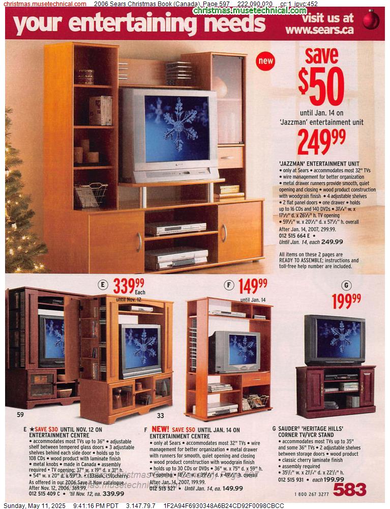2006 Sears Christmas Book (Canada), Page 597