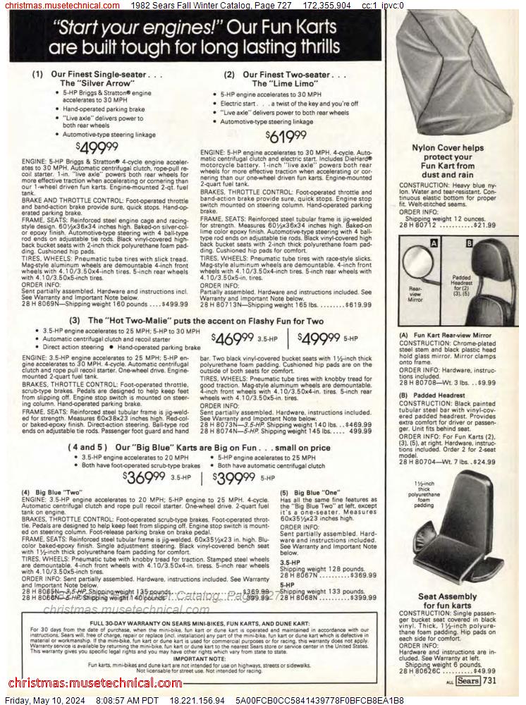 1982 Sears Fall Winter Catalog, Page 727