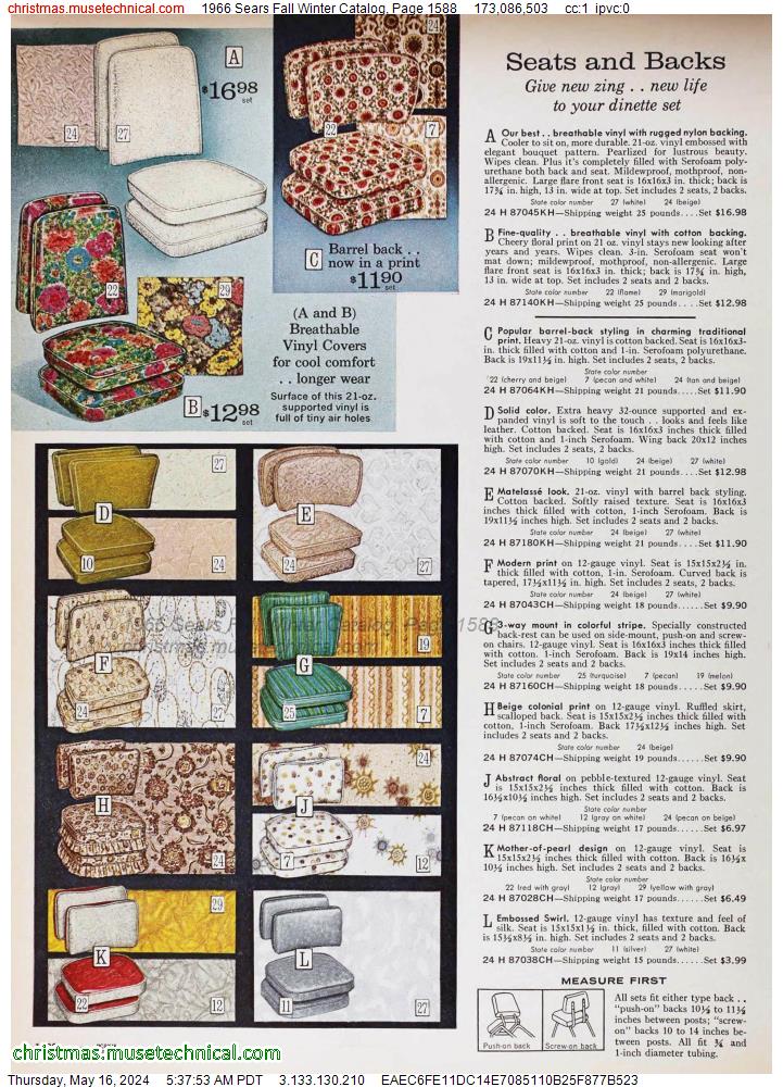 1966 Sears Fall Winter Catalog, Page 1588