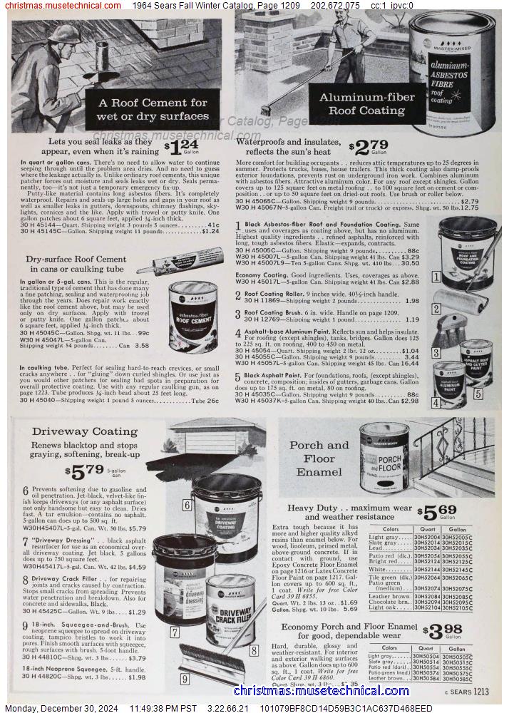 1964 Sears Fall Winter Catalog, Page 1209