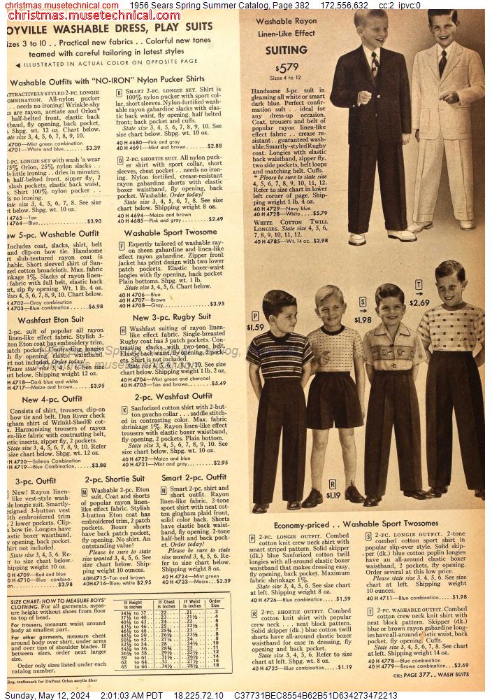 1956 Sears Spring Summer Catalog, Page 382