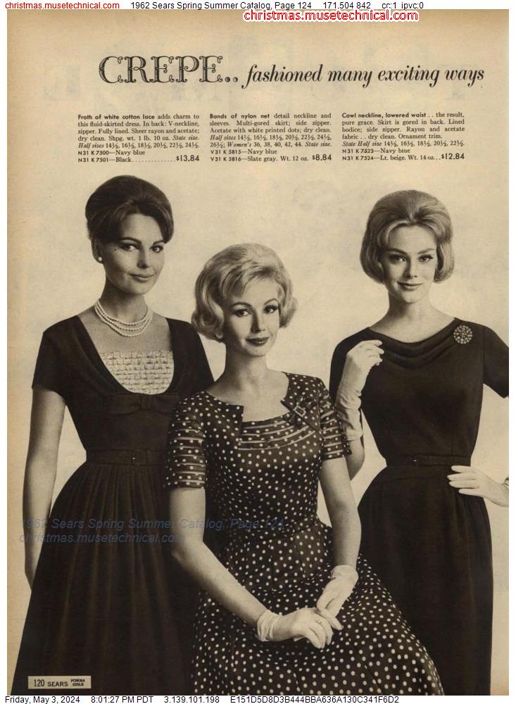 1962 Sears Spring Summer Catalog, Page 124