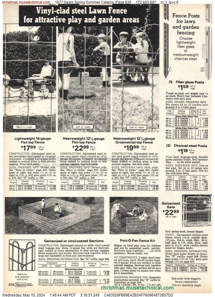 1977 Sears Spring Summer Catalog, Page 836