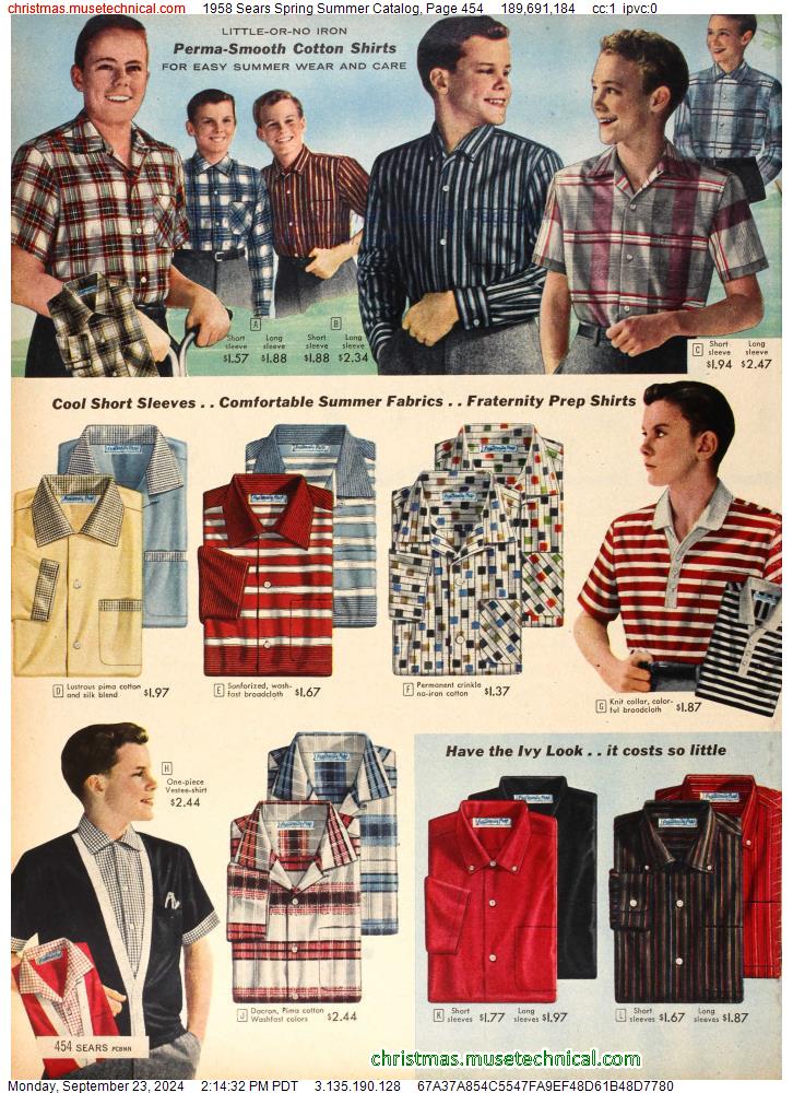 1958 Sears Spring Summer Catalog, Page 454 - Catalogs & Wishbooks