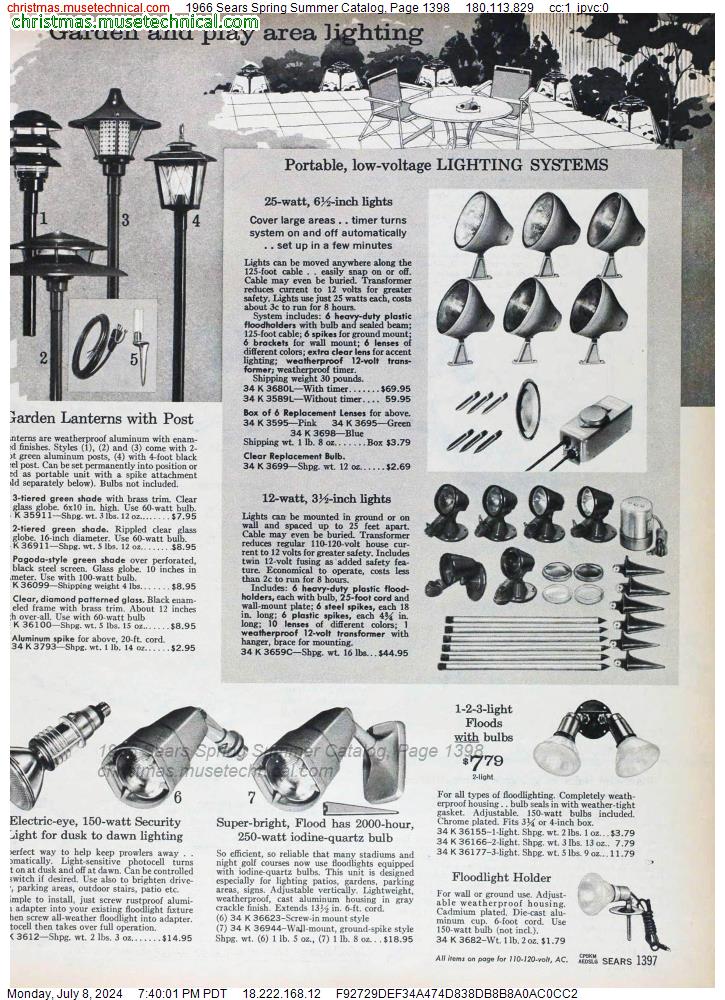 1966 Sears Spring Summer Catalog, Page 1398