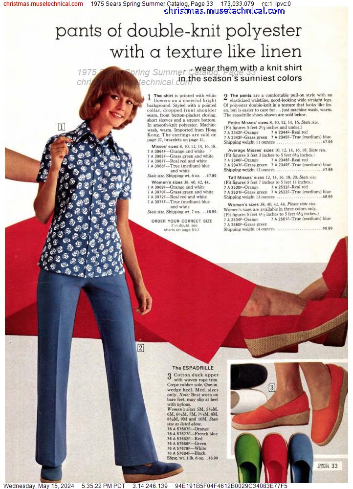 1975 Sears Spring Summer Catalog, Page 33