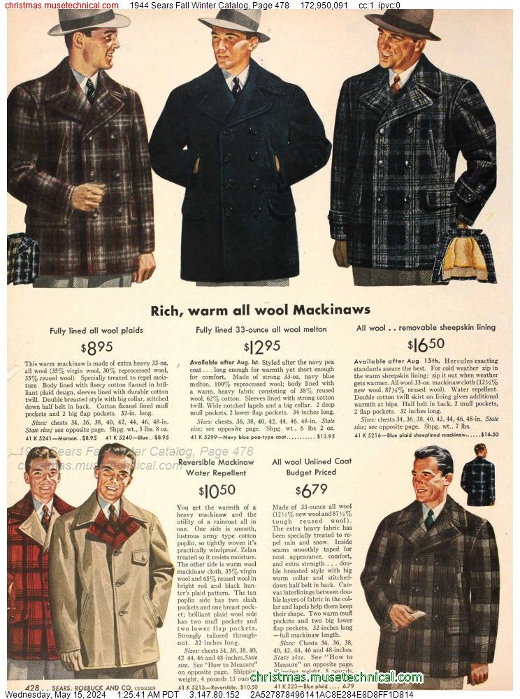 1944 Sears Fall Winter Catalog, Page 478